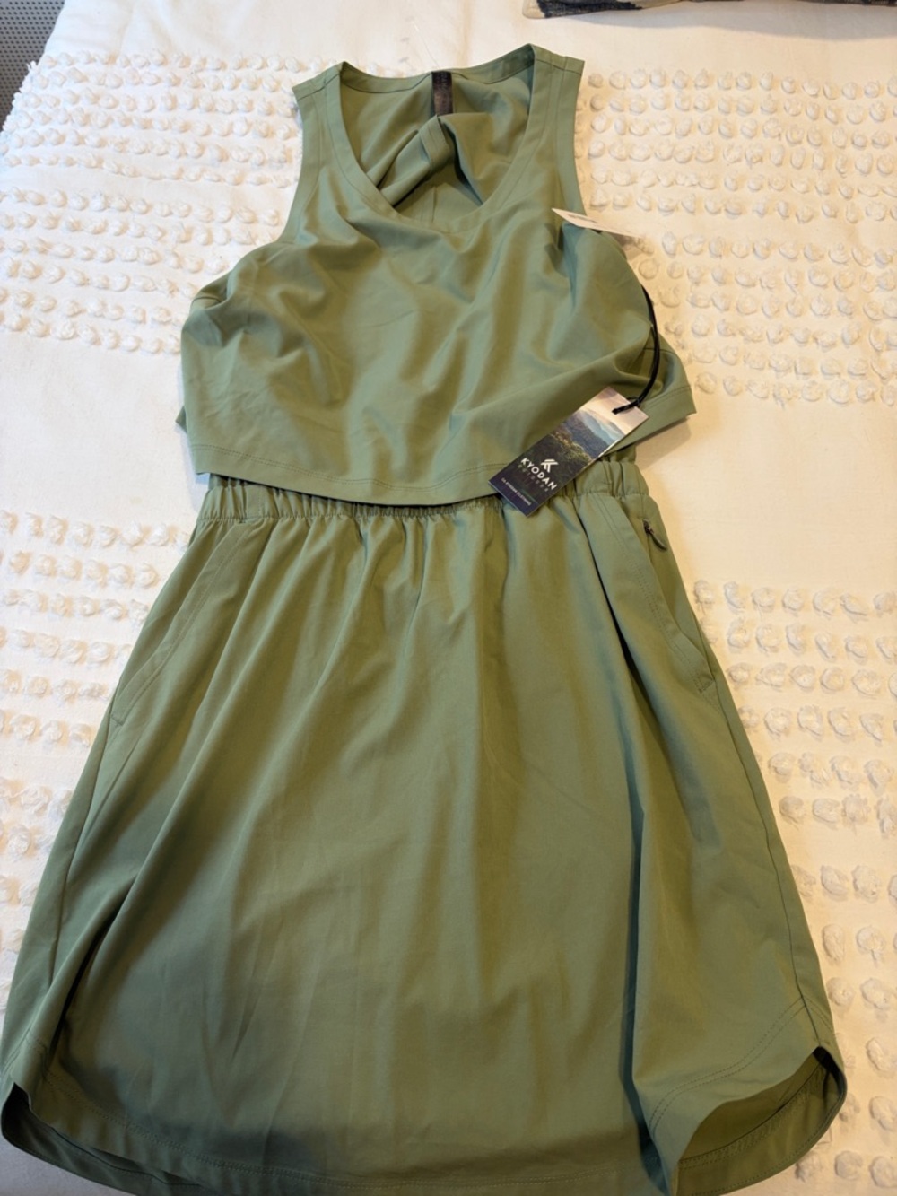 Kyodan Olive Green Sleeveless Midi Dress